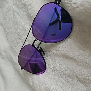 pink/purple aviator sunglasses with case